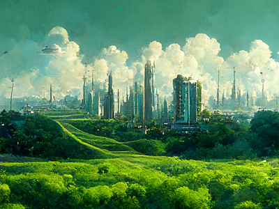 Solarpunk  City, Fantasy landscape, Eco city