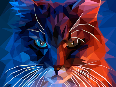 Low poly cat graphic design illustration lowpolyportrait portrait vector