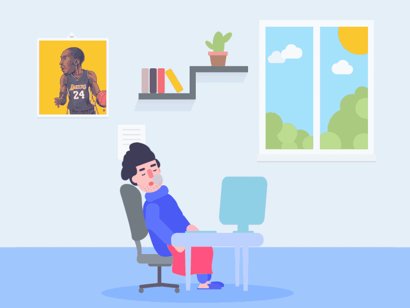 Work at home animation