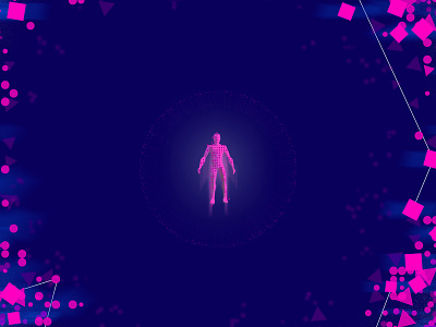 Low Ploy Man Concept circles low poly low poly man low polygon man pink poly polygon polygon man space squares triangels