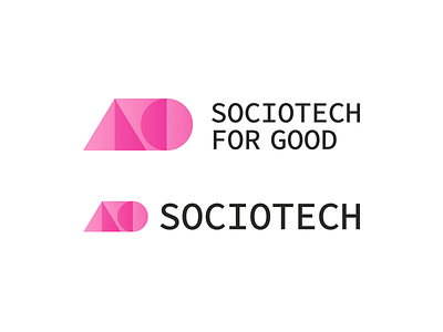 Sociotech for Good Logo abstract circle design logo logo design minimal pink pink logo shape logo shapes simple simple logo square triangle
