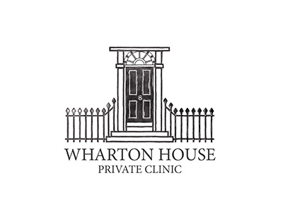 Wharton House Logo black and white black door door door frame illustration logo pencil pencil sketch private clinic sketch water color water colour