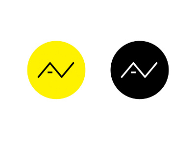 AV Logo circle logo minimal simple yellow