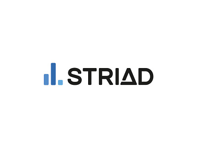 STRIAD Logo blue brand data design graph logo minimal triangle tricolor