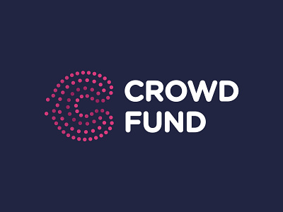 Crowd Fund Logo brain c letter crowd crowdfund fund logo pink pink logo