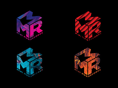 Mini Man Records abstract colourful colourful logo cube isometric isometric logo logo minimal simple square text text logo type typography typography logo