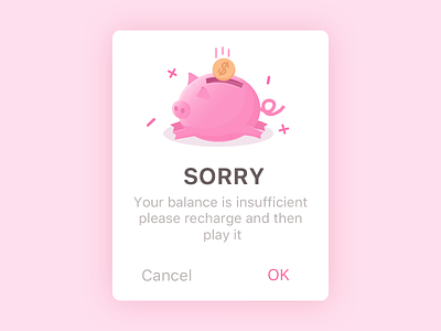 Recharge card color icon pig pink pop ups recharge ui ux