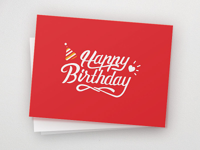 happy birthday birthday card font happy red
