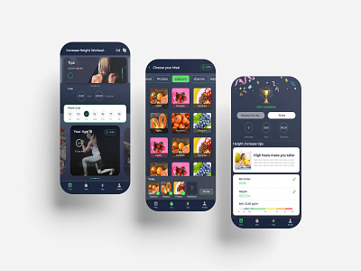 Height Increase App application design figma graphic design mobile app ui uiux design yoga app