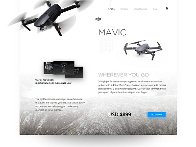 Practice: Drone product detail page buy drone mavic offer page order page shopping