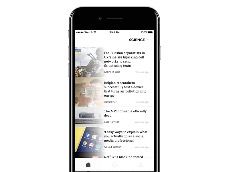 Animation practice: News app - Article page Jumping interaction