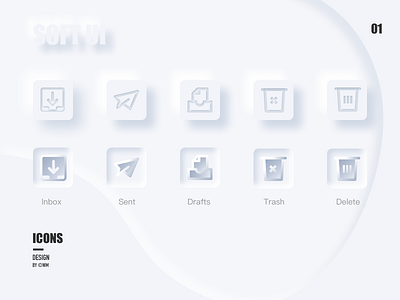 Email icons app batten clean design email gray icon inbox line logo popular shadows soft ui trend ui white