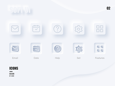 Email icons app batten card clean design email gray icon logo popular shadows soft ui trend ui white