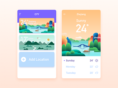 Weather add card city date illustrations location number vector paint view weather