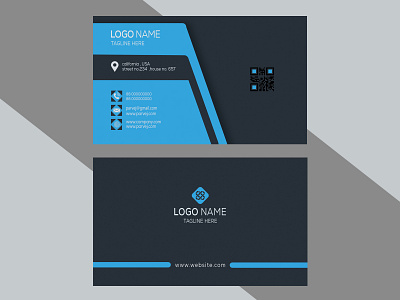 black and blue color business card design