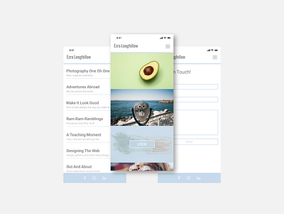 Mobile Mock-Up of Portfolio app branding design ui ux