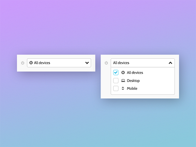 Device Selector dropdown ui ux