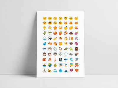 Android Blobs Emoji Poster android classic clean cute emoji emoticon google icon minimal poster showcase simple