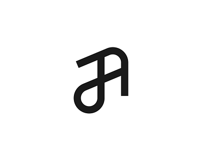 Logo for J & A arrow art branding combination direction letters mark monogram symbol type typography
