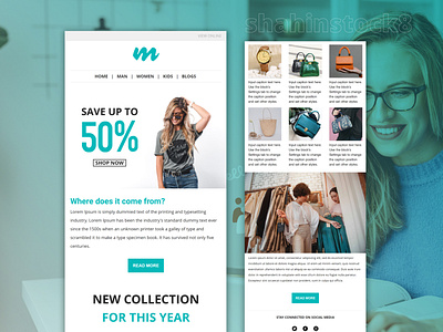 Ecommerce Email Template Design by Mailchamp 3d animation branding campaign design ecommerce email email design email marketing email template email template design flyer graphic design illustration landing page logo motion graphics ui uxui design