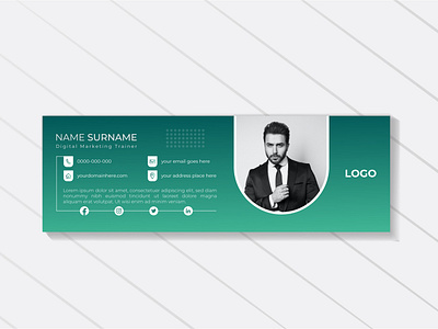 Modern Email Signature or Social Media Cover Banner Template