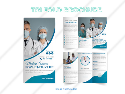 Medical Health Care Promotional Tri Fold Brochure Template