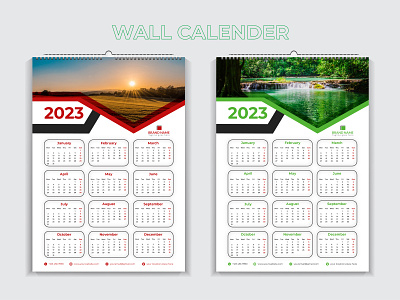 2023 one page Corporate wall calendar template design