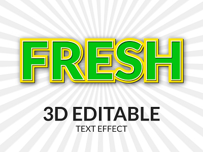 Fresh editable 3d text effect