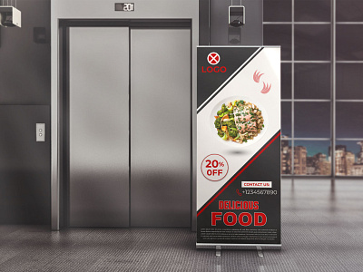 Fast Food Restaurant Advertising Retractable Banner