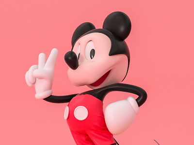 Mickey Mouse-米老鼠 c4d character design illustration letter mascot roles three dimensional ui 三维 米老鼠
