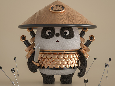 General Panda 3d c4d cartoon cute design figure hair illustration ip mascot oc octance panda role 三维