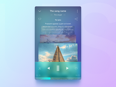 The music player interface 音乐播放器...