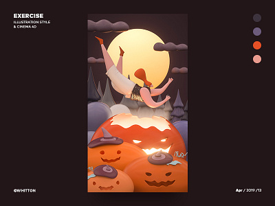 Illustration to 3D - Halloween c4d design halloween illustration three dimensional ui 三维