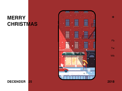 Merry Christmas app illustration ui ux