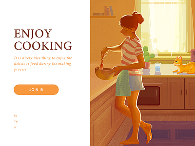 Enjoy Cooking cat cooking girl the cactus 插图