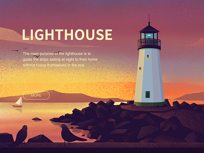 LIGHTHOUSE bird design home illustrations lighthouse sailing