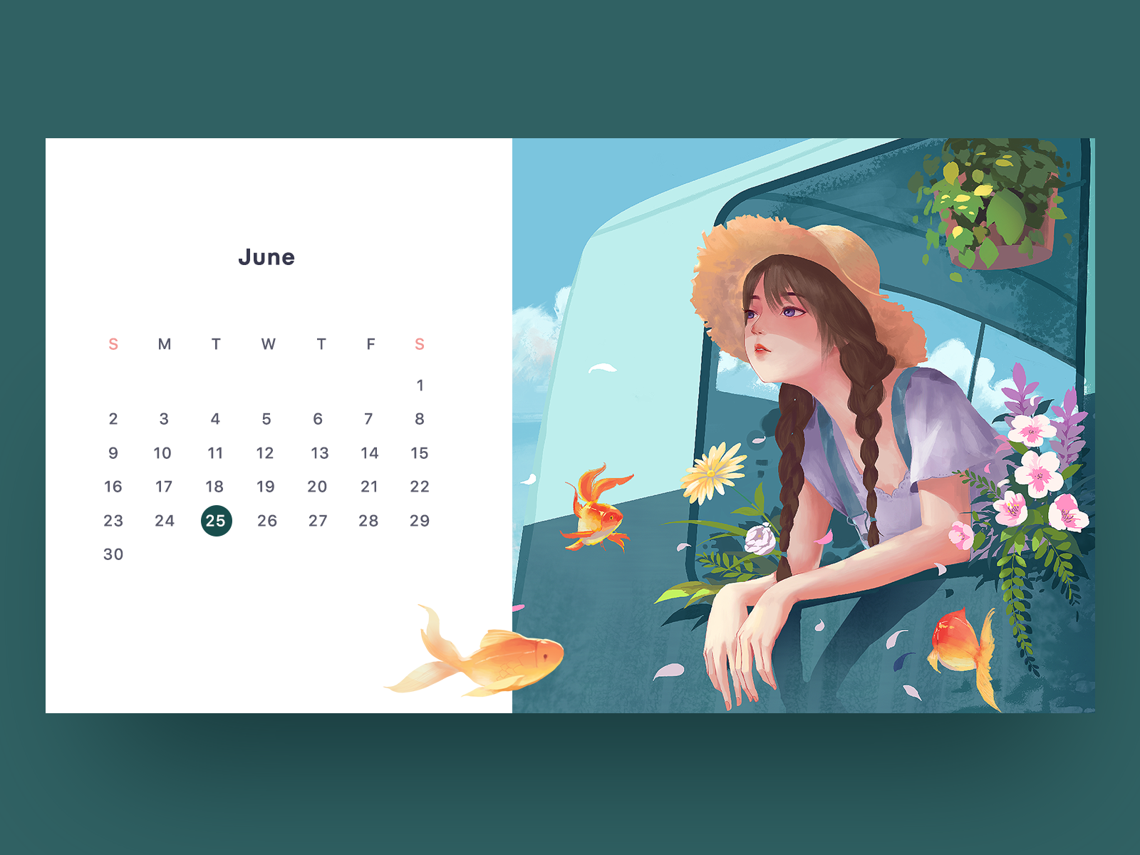 Illustrations calendar by _PEI_JIE_ for VisualMaka on Dribbble