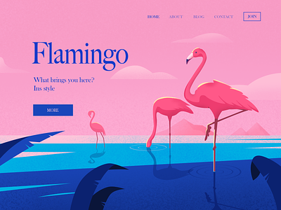 Flamingo beach bird flamingo illustration sea summer