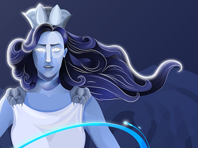 Anahita, the Goddess of water digital art digital painting graphic design illustration mythology vector art