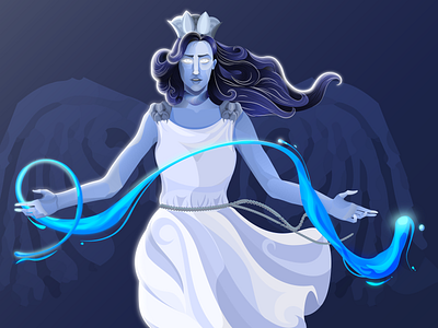 Anahita, The goddess of water anahita character design design digital art digital painting illustration mythology persian persian mythology vector art