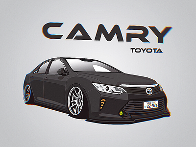 Toyota Camry Auto Illustrations auto black camry car hellaflush illustration photoshop toyota