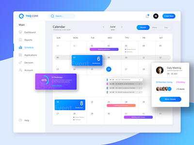 TNQ Dashboard Schedule Page Redesign