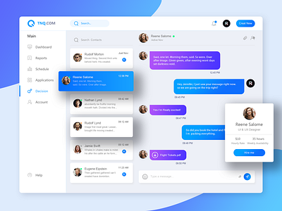 TNQ Dashboard Chatting Page Redesign chat clean contact dashboard people typography ui uidesign ux