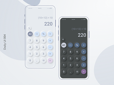 Calculator Mobile App Neomorphic Design app branding design interface ui ux