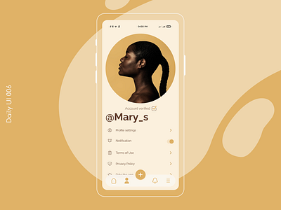 User Profile app branding design interface ui ux