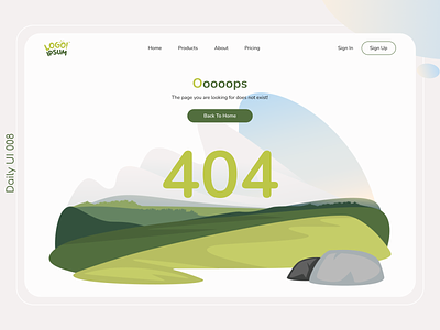 404 Page Not Found app branding design interface landing logo minimal ui ux vector web website