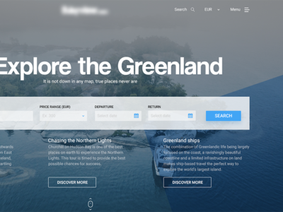 Tourism - Homepage iceland island landing page travel uidesign vacation web