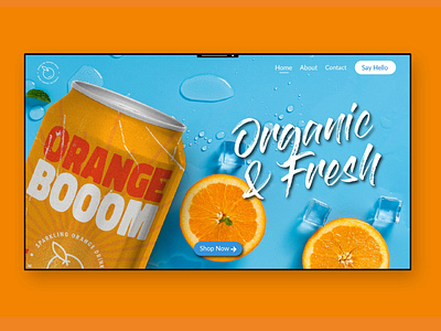 Orange Boom - Landing Page design ecommerce fruit homepage interface landing landing page design orange oranges product product design productpage seltzer shoppage soda typogaphy typography ui ui design uiux