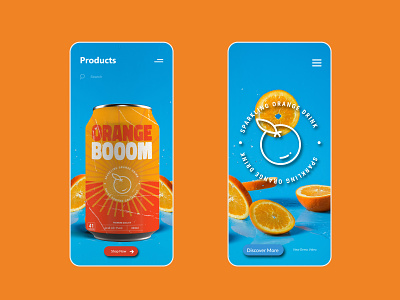 Orange Boom - Mobile UI app app design branding design interaction design interface landing page mobile mobile app design mobile design mobile ui product productpage typography ui uidesign uiux
