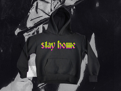 STAY HOME HOODIE black chrometype design geometry hoodie merch minimal shape stayhome staysafe texture typography